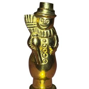 Vintage Brass‎ Snowman Wall Hook Hanger | Mid-Century Xmas Decor | 6.5" Holiday